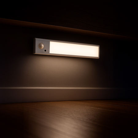 Bezprzewodowa lampa LED Czujnik ruchu 20cm Srebrna