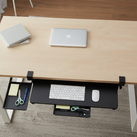 Wysuwana półka pod klawiaturę Spacetronik SPB133B montowana pod blatem