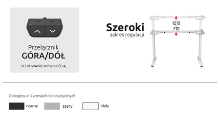 Elektryczny stelaż biurkowy Spacetronik SPE-114NB