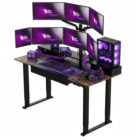 Mobile Electric Desk with Shelf Drawers