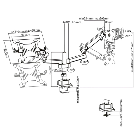 Uchwyt na monitor i laptop Spacetronik SPA-H121