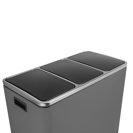 Kosz na śmieci metalowy 3x18L szary 54L