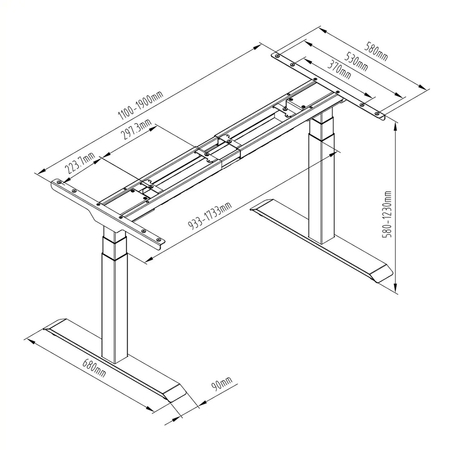 Elektrischer Schreibtischständer Spacetronik SPE-223W