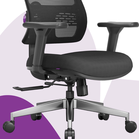 Zestaw Biurkowy Power User PRO: Stelaż 300kg, Blat 180cm, Fotel LUMBO