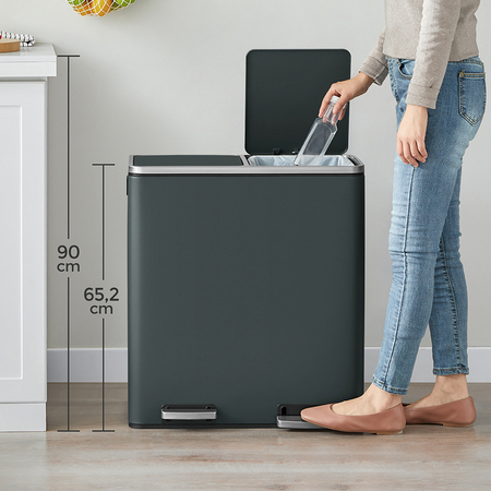 Funky Trash Can Gray Black Spacetronik Podwójny