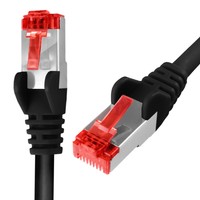 Kabel RJ45 CAT 6 S/FTP AWG27 LSZH czarny 0.25m