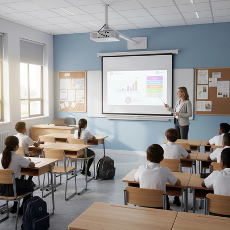 Ekran projekcyjny zwijany ręcznie 100" 4:3 biały