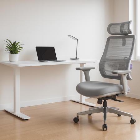 Zestaw regulowany biurko elektryczne SPE-O111 120×60 + krzesło LUMBO 11