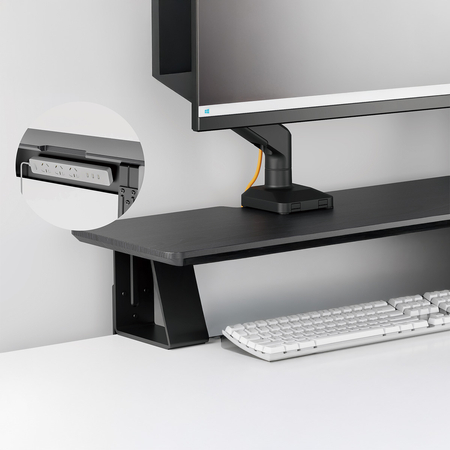 Szeroka półka nad biurko HUGEL11 Czarna 80 cm