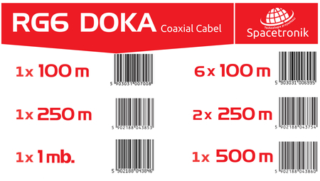 Spacetronik DOKA 4K Trishield RG6 Kabel 100m gebunden