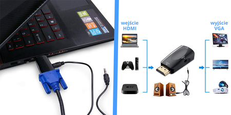 Konwerter HDMI na VGA + audio SPH-VA03