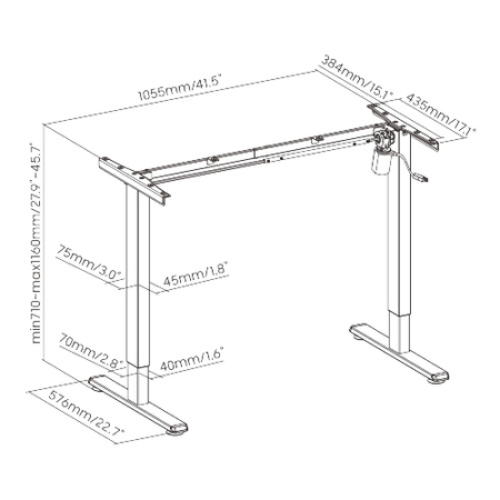 Spacetronik SPE-120W elektrischer Tischständer