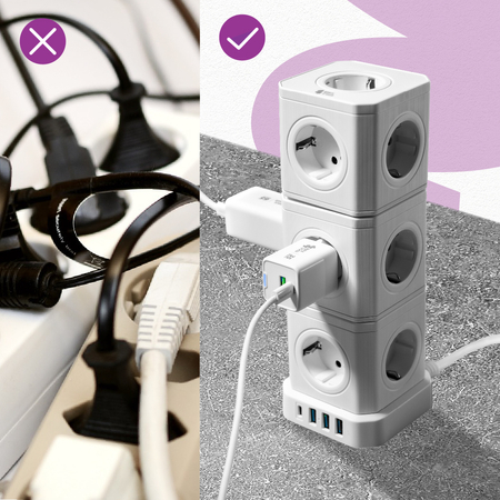 Listwa zasilająca 5xAC 3xUSB 1xUSB-C SPS-C02W