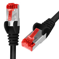 RJ45 CAT 6 S/FTP AWG27 LSZH Kabel schwarz 1m