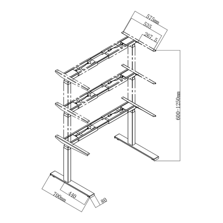 Spacetronik SPE-253G elektrischer Tischständer