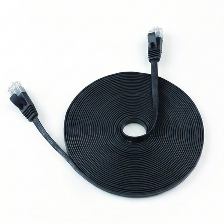 CAT 6A płaski kabel sieciowy U/UTP czarny 0.5M
