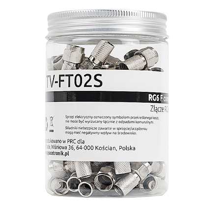 Wtyk F nakręcany Spacetronik 6.8 TV-FT02S 100szt
