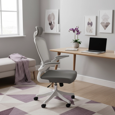 Zestaw do nowoczesnego biura: biurko elektryczne + fotel + szafka