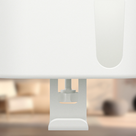 Boczny organizer do biurka na zacisk z uchwytem na kubek biały