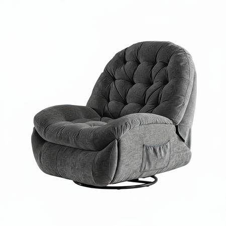 Zestaw wypoczynkowy fotel elektryczny Spacetronik Flax 04M szary + stolik regulowany