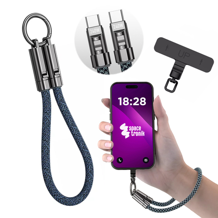 Kabel USB-C ze smyczą PD 240W 30cm BA