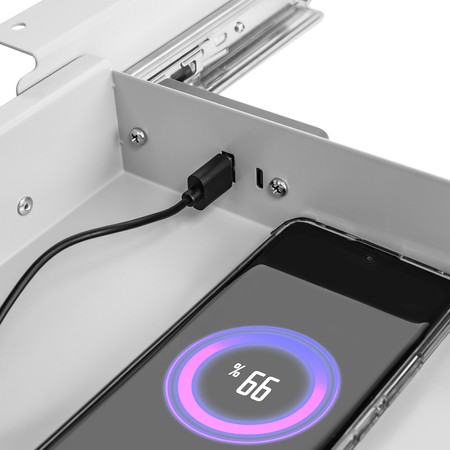 Szuflada podbiurkowa z portami USB Szara