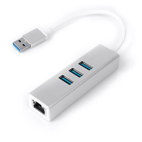 Multiport USB auf 3 USB + RJ45 SPU-M07 silber