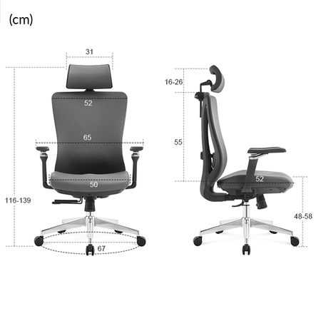 Regulowany Fotel biurowy obrotowy 5D MAURO Czarny