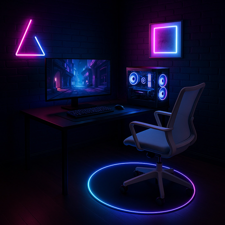 Zestaw gamingowy RGB biurko elektryczne 120x60 krzesło DORIS 11