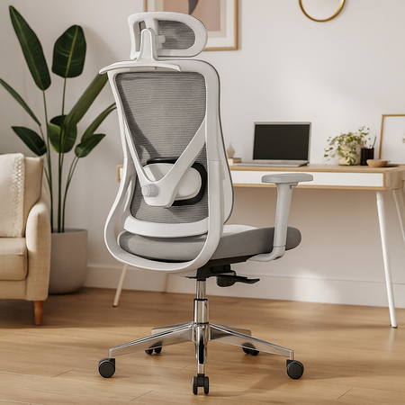 Egonomiczny fotel biurowy obrotowy ELSA Szary