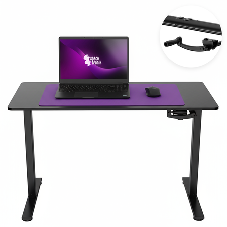 Zestaw ergonomiczny do biura krzesło LUMBO 22 + biurko manualne SPE-O113 100×60 czarne