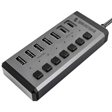 Hub 7xUSB z włącznikami Spacetronik SPU-M18