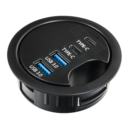 Spacetronik SPS-R1D3B V2 runde Tischsteckdose