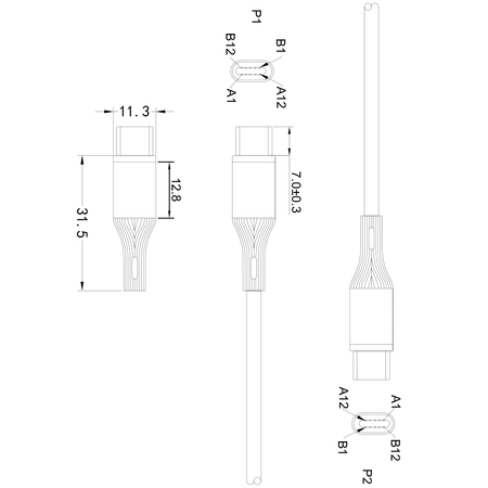 Kabel LED silikonowy USB-C do USB-C E-marker 2m