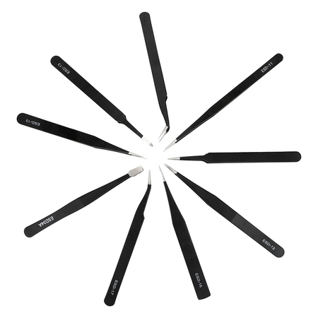 Zestaw 9 pęset precyzyjnych ESD SPM-T03