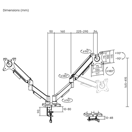 Uchwyt na dwa monitory SPAE121