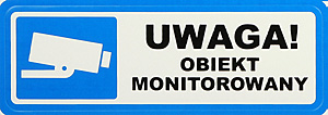 Naklejka 'UWAGA! OBIEKT MONITOROWANY'