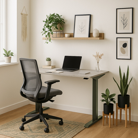 Biurko regulowane Vegard elektryczne dwusilnikowe MDF zielone