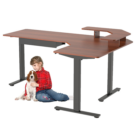 Zestaw regulowany fotel SPC-GILDA + biurko narożne elektryczne SPE-L124 180×120×60