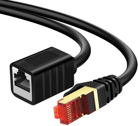 Kabel LAN przedłużacz CAT7 czarny 0,5m