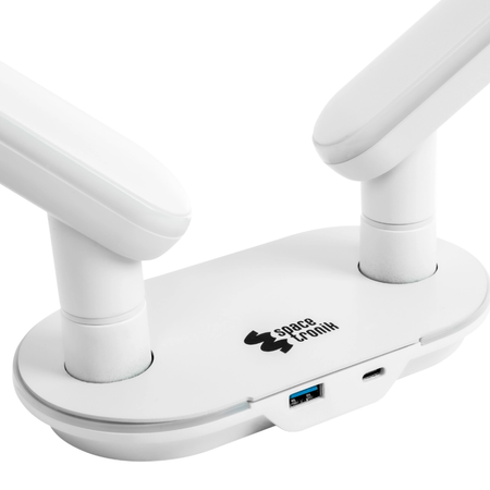 Gamingowe stanowisko Spacetronik RGB z elektryczną regulacją wysokości 120x60