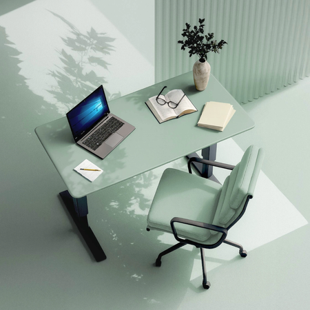 Biurko regulowane Vegard elektryczne dwusilnikowe MDF czarno-zielone