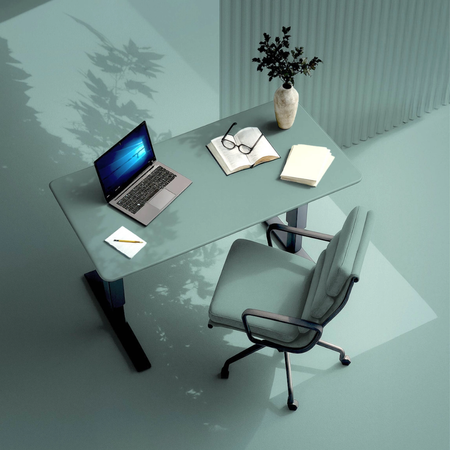 Stelaż elektryczny Spacetronik SPE-222OB + blat MDF premium zielony