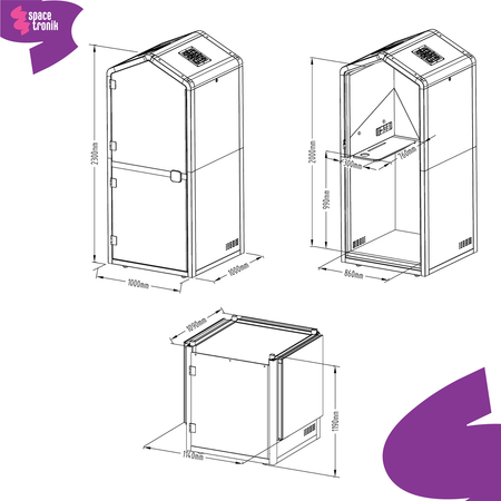 Mobilna kabina akustyczna Spacetronik SPE-POD03BW