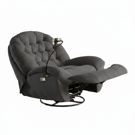 Fotel elektrycznie regulowany Spacetronik Flax 04 relaksacyjny bujany szary