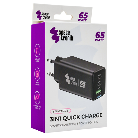 Ładowarka 2w1 USB-C USB PD Quick 35W 3.6A czarna