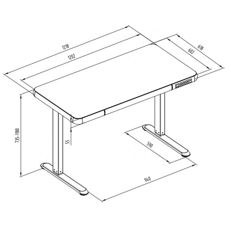 Elektryczne biurko Spacetronik SPE-B125BG Astrid