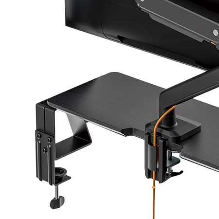 Szeroka półka nad biurko HUGEL12 Czarna 106 cm