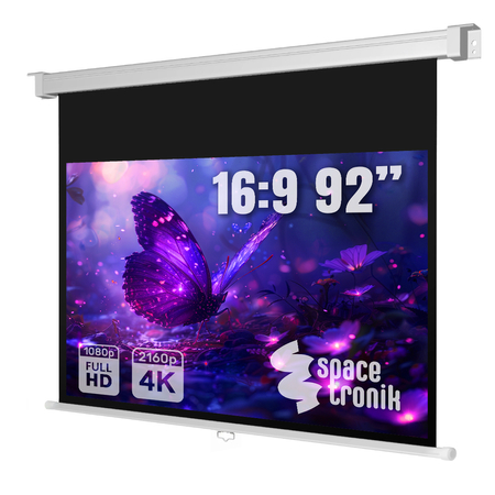 Ekran projekcyjny zwijany ręcznie 92" 16:9 biały