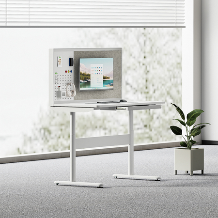 Mobile Dual-Motor Sit-Stand Desk with Divider